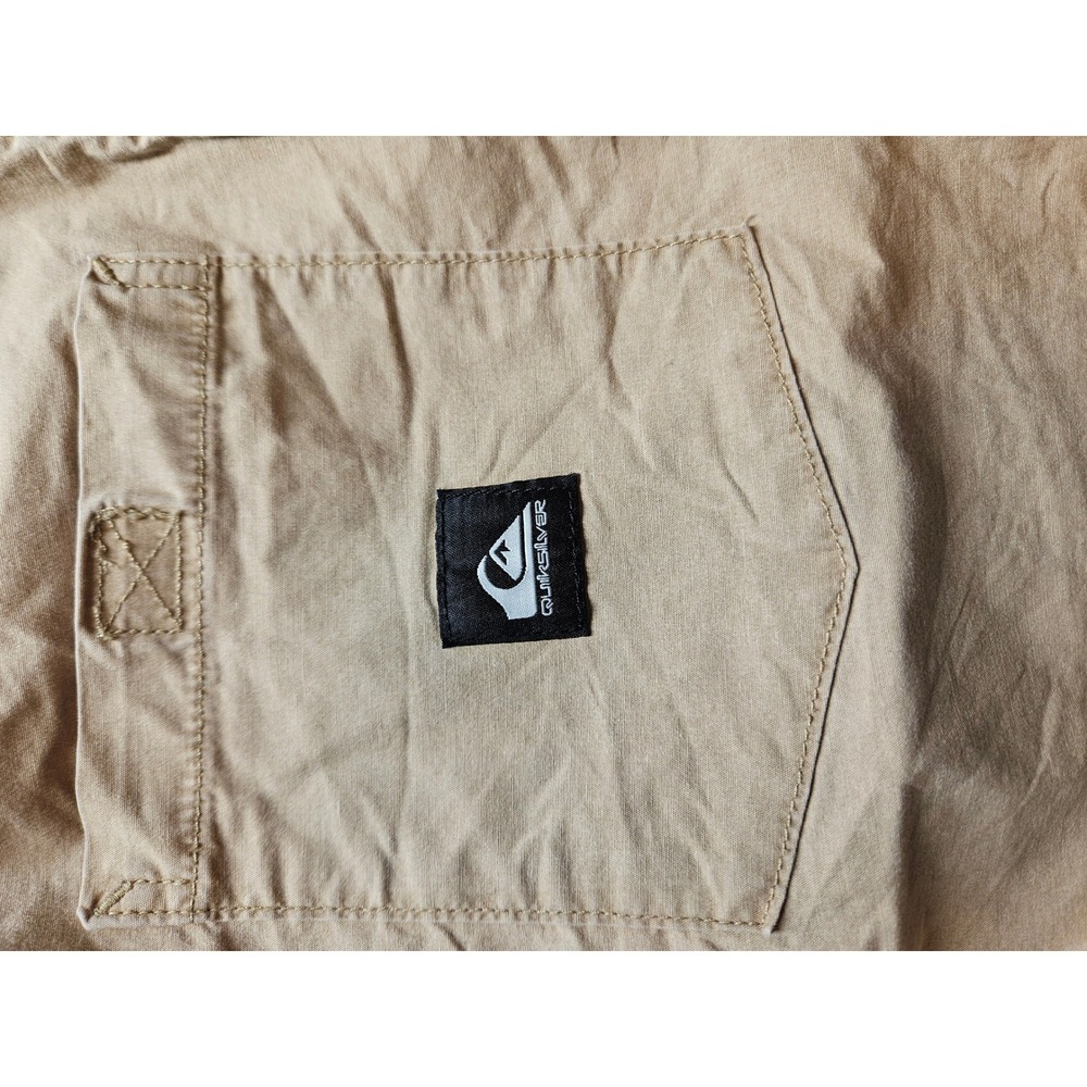 Quiksilver Boys Khaki Chino Walk Shorts Tan Elastic Waist Size Large 14/16 - Picture 6 of 7